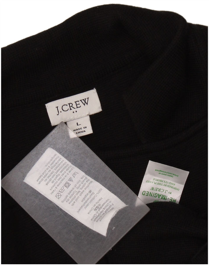 J. Crew Womens Cardigan Sweater UK 16 Large Black Cotton
