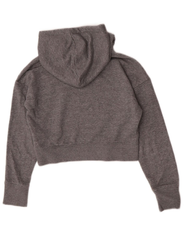 Nike Girls Crop Graphic Standard Fit Hoodie Jumper 10-11 Years Medium Grey