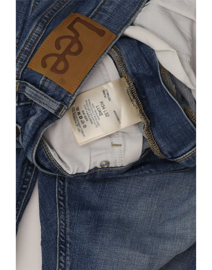 Lee Mens Slim Jeans W34 L32 Blue Cotton