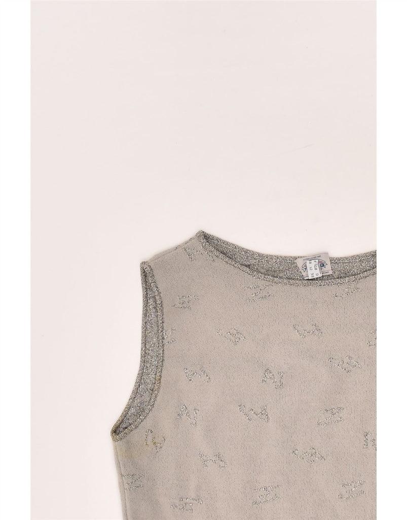 ARMANI JEANS Womens Vest Tank Top UK 12 Medium  Grey Viscose | Vintage Armani Jeans | Thrift | Second-Hand Armani Jeans | Used Clothing | Messina Hembry 