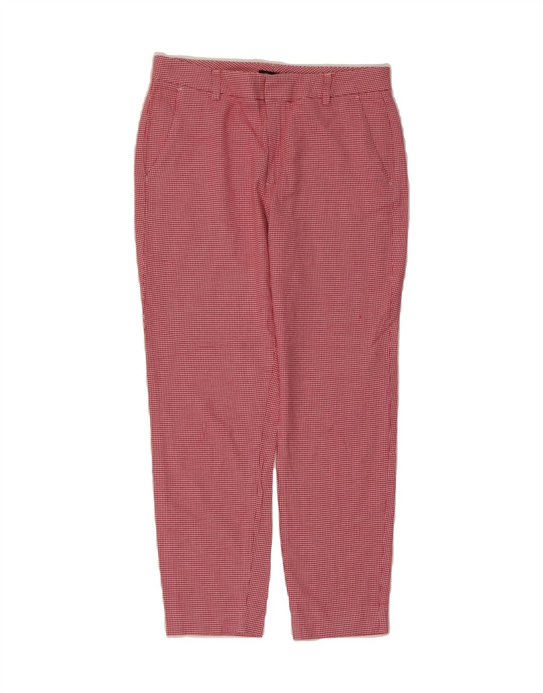 MASSIMO DUTTI Womens Cropped Trousers EU 36 XS W26 L25 Red Houndstooth Vintage Massimo Dutti and Second-Hand Massimo Dutti from Messina Hembry 