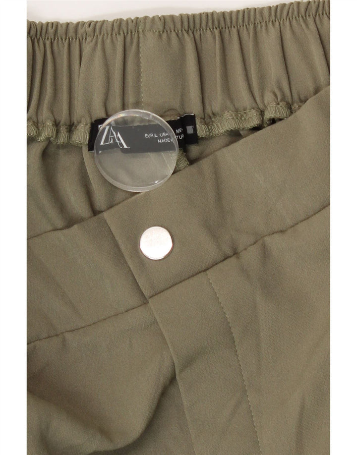 Zara Womens Joggers Cargo Trousers Large W32 L26 Khaki