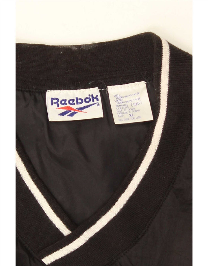 Reebok Mens Pullover Tracksuit Top XL Black Nylon