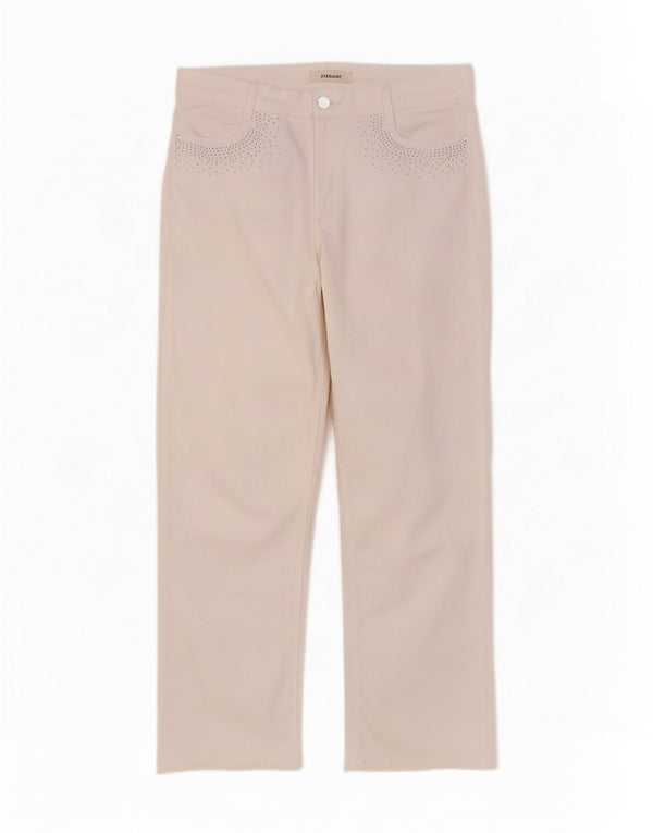 Marks & Spencer Womens Straight Jeans UK 14 Large W32 L29 White Cotton