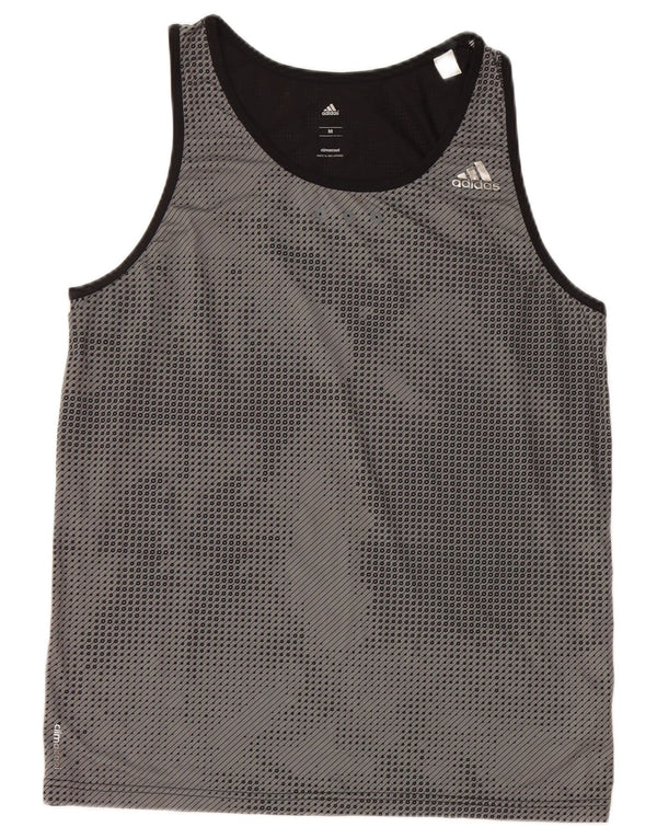Adidas Mens Climacool Vest Top Medium Black Striped Polyester