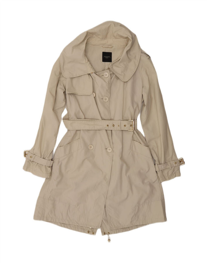 MAX MARA Womens Weekend Trench Coat UK 12 Medium Beige Cotton Classic