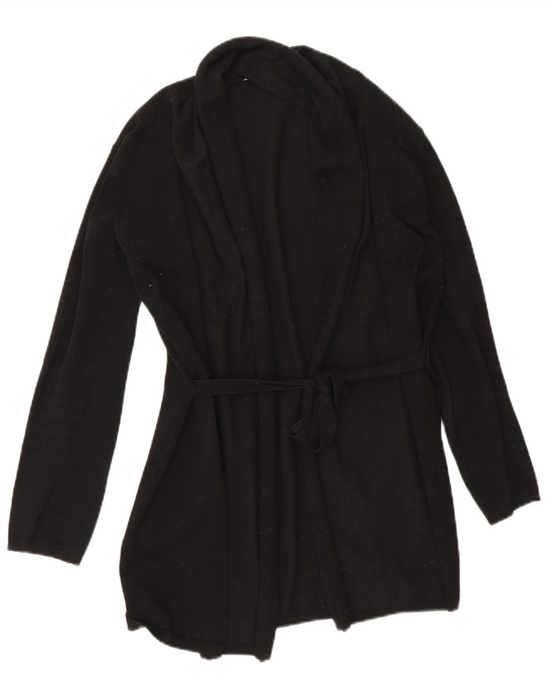 Zara Womens Oversized Longline Open Cardigan Sweater UK 10 Small Black