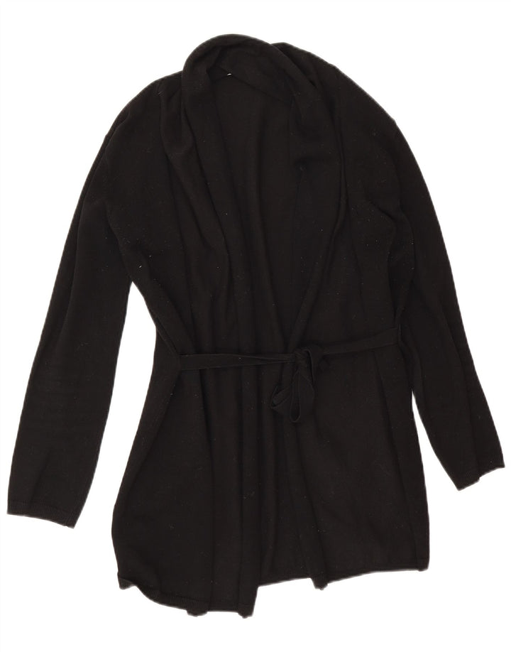 Zara Womens Oversized Longline Open Cardigan Sweater UK 10 Small Black