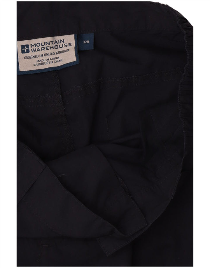 Mountain Warehouse Mens Straight Cargo Trousers W32 L32 Navy Blue Polyester