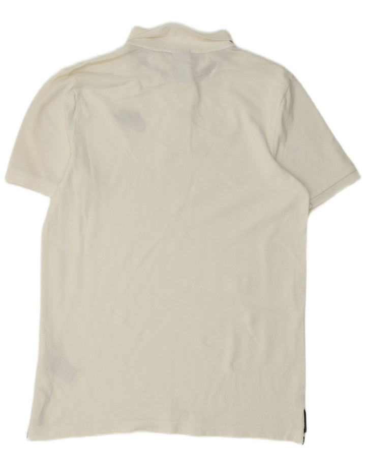 NIKE Mens Polo Shirt Medium White Cotton