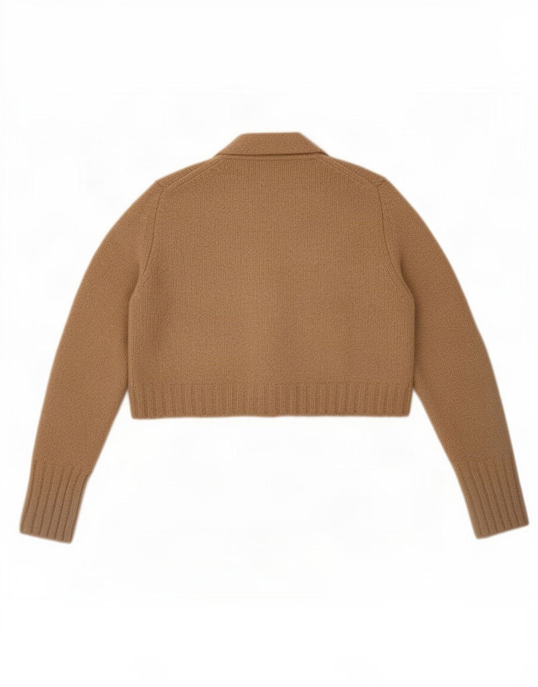 Zara Womens Crop Cardigan Sweater UK 10 Small Beige Polyester