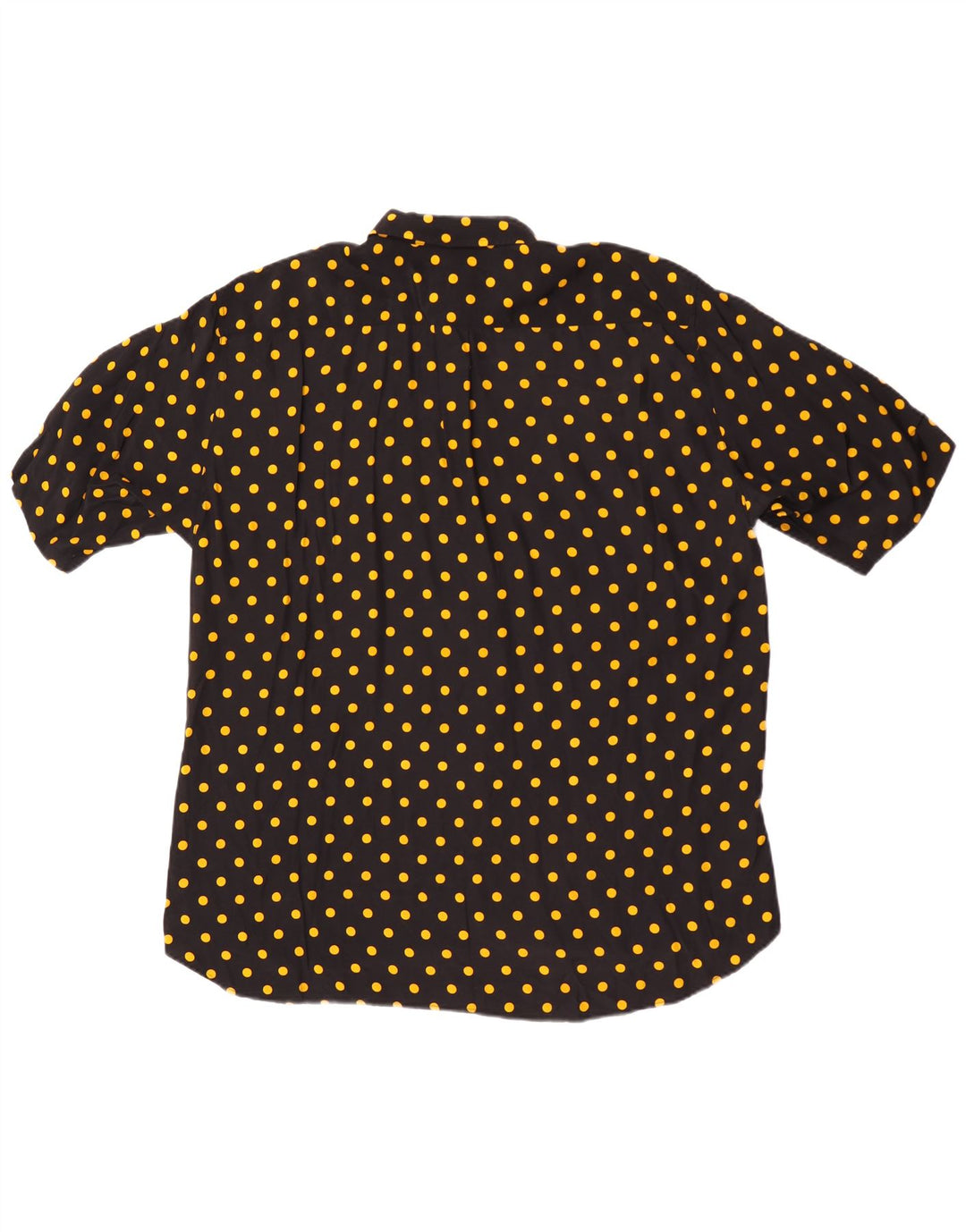 VINTAGE Mens Short Sleeve Shirt Medium Black Spotted
