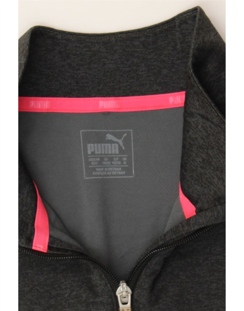 PUMA Mens Zip Neck Pullover Tracksuit Top Medium Grey Polyester Vintage Puma and Second-Hand Puma from Messina Hembry 
