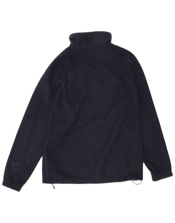 KAPPA Mens Zip Neck Fleece Jumper Small Navy Blue Polyester