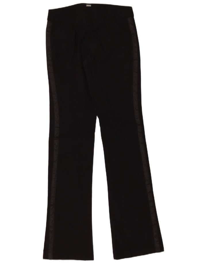 Guess Womens Bootcut Casual Trousers W24 L32 Black Colourblock Rayon