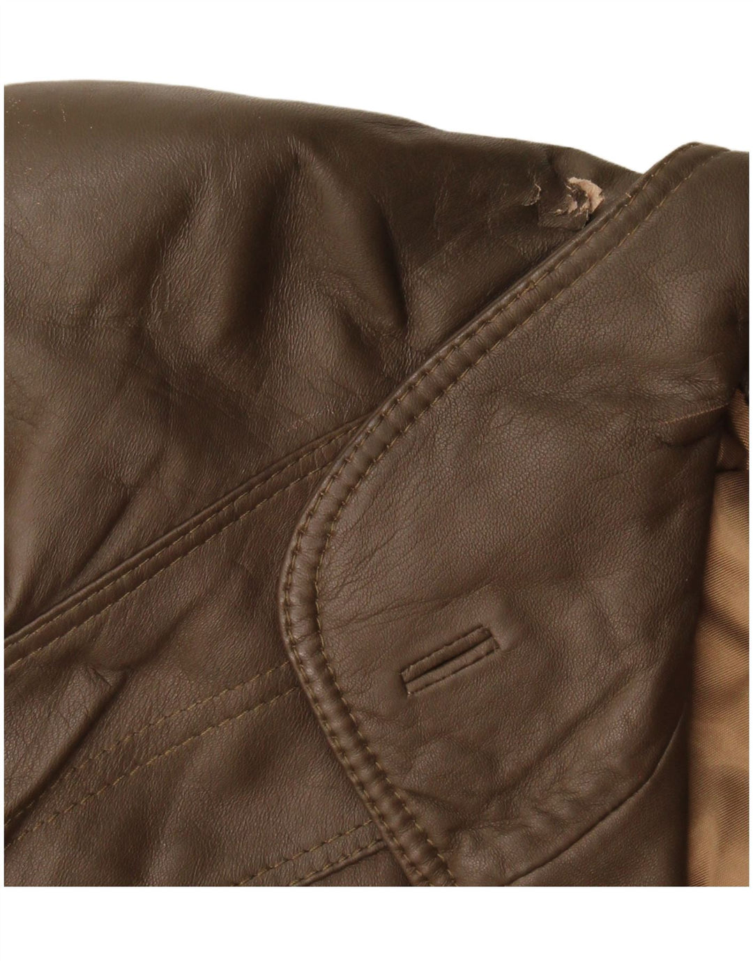 Vintage Womens Leather Jacket UK 16 Large Brown