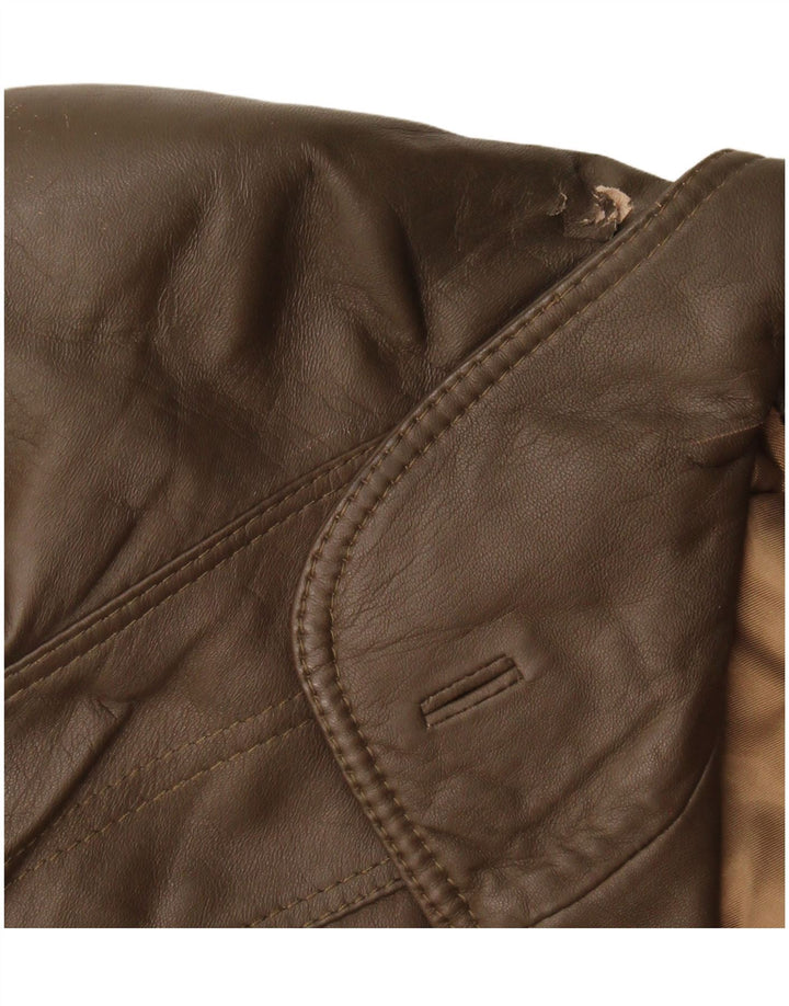 Vintage Womens Leather Jacket UK 16 Large Brown