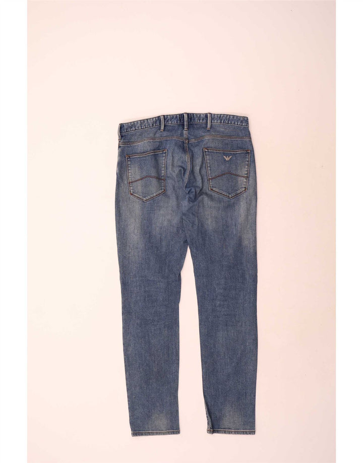 Armani Mens Slim Jeans W34 L34 Blue Cotton