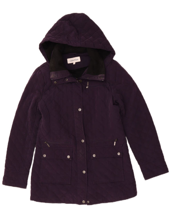 Calvin Klein Womens Hooded Windbreaker Jacket UK 10 Small Purple