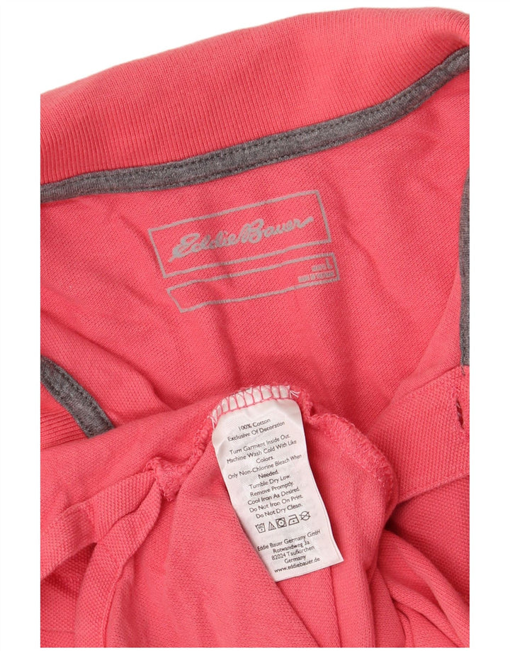EDDIE BAUER Mens Polo Shirt Large Pink Cotton