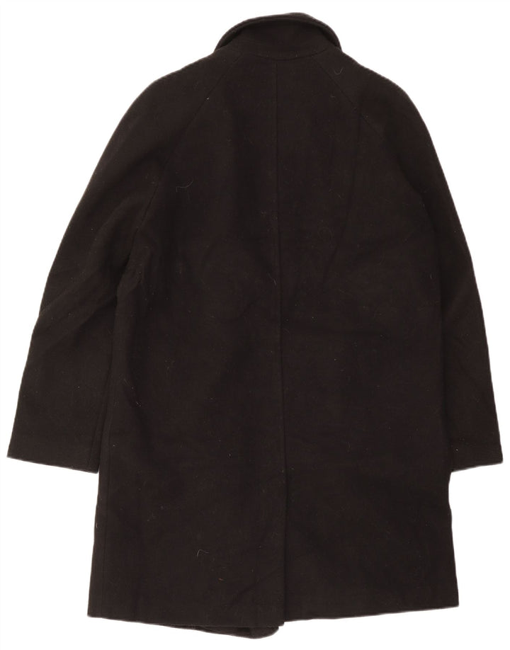 Topshop Womens Oversized Double Breasted Coat UK 10 Small Black Polyester