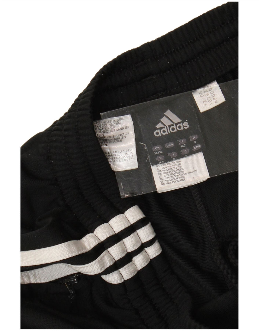 Adidas Mens Tracksuit Trousers Joggers EU 34/36 Small  Black Polyester