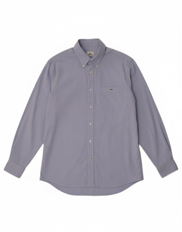 Lacoste Mens Shirt Size 40 Medium Blue Cotton