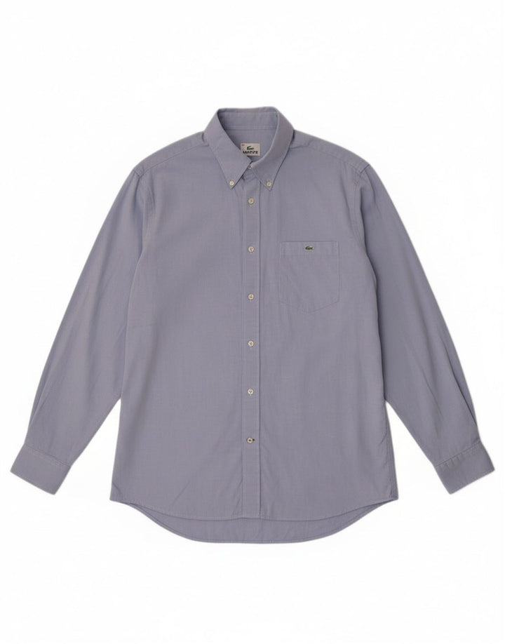 Lacoste Mens Shirt Size 40 Medium Blue Cotton