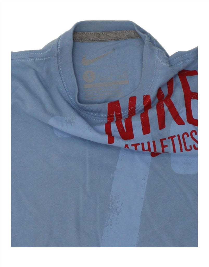 NIKE Boys Graphic T-Shirt Top 8-9 Years Small Blue Cotton | Vintage Nike | Thrift | Second-Hand Nike | Used Clothing | Messina Hembry 