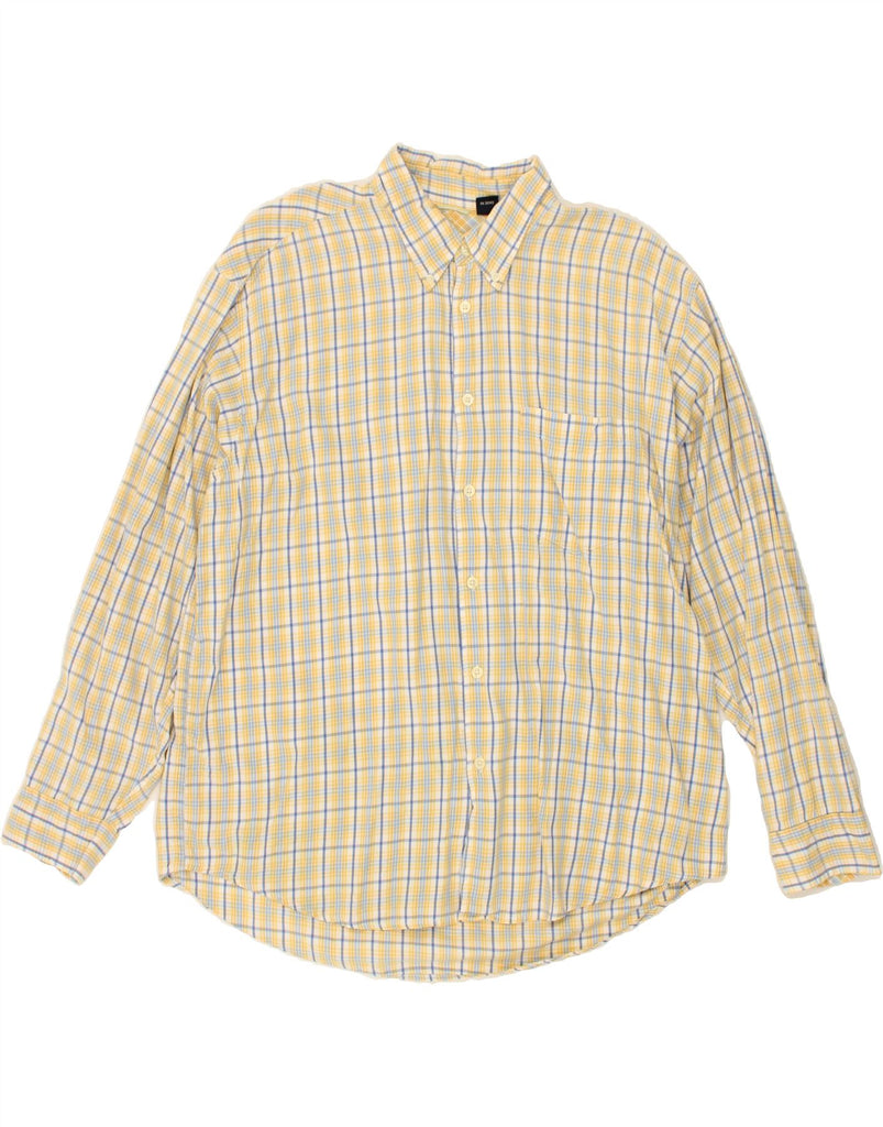 IZOD Mens Shirt XL Yellow Check Cotton Vintage Izod and Second-Hand Izod from Messina Hembry 