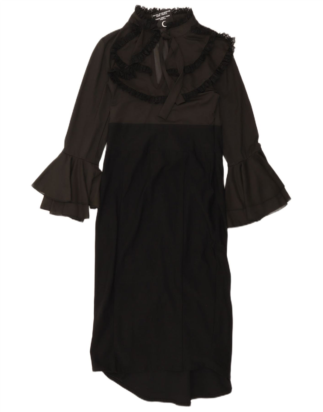 KILLSTAR Womens Long Sleeve Maxi Dress UK 8 Small Black Colourblock