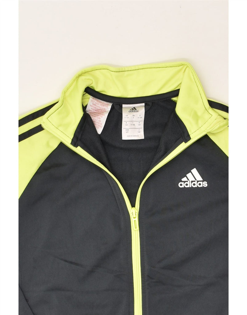 ADIDAS Boys Tracksuit Top Jacket 9-10 Years Grey Colourblock Polyester | Vintage Adidas | Thrift | Second-Hand Adidas | Used Clothing | Messina Hembry 