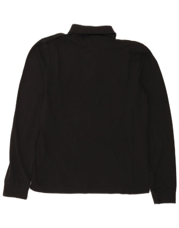 Lacoste Mens Slim Fit Long Sleeve Polo Shirt Size 3 Small Black Cotton