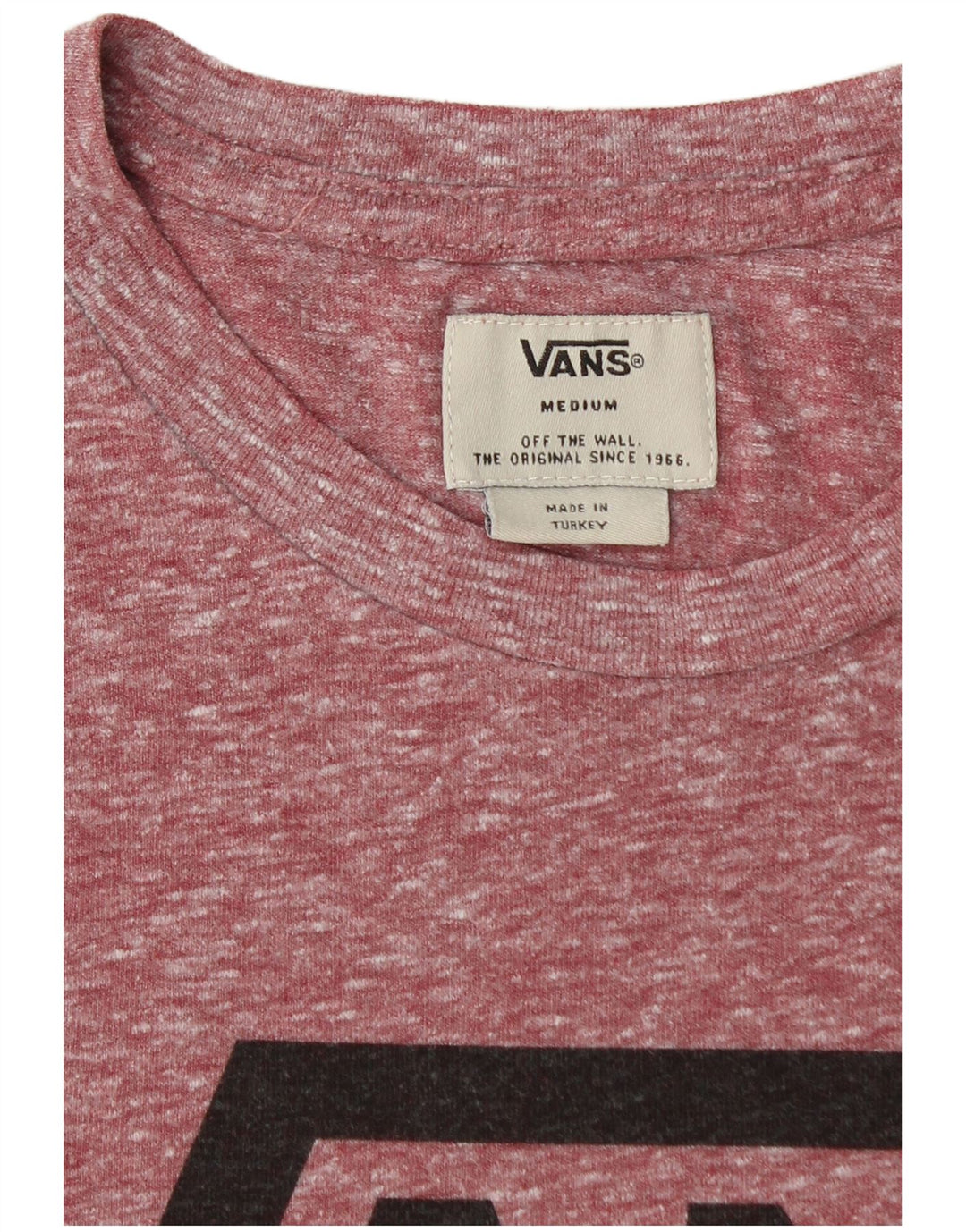 VANS Mens Graphic T-Shirt Top Medium Burgundy Flecked