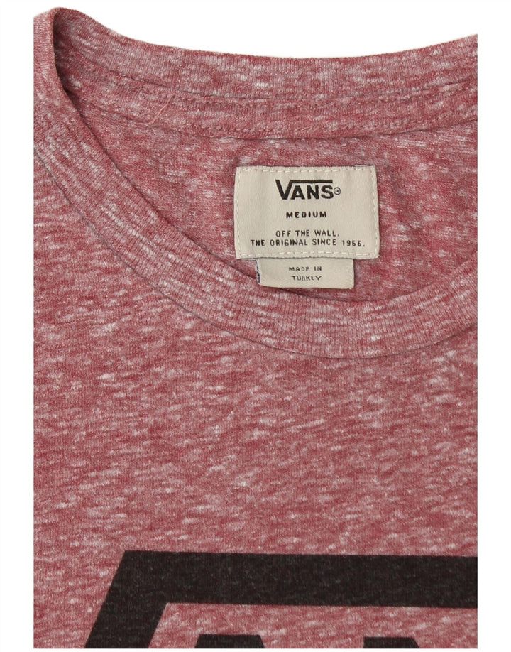 VANS Mens Graphic T-Shirt Top Medium Burgundy Flecked