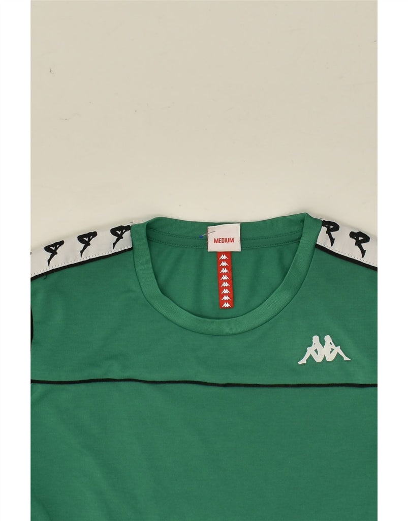 KAPPA Mens Graphic T-Shirt Top Medium Green Colourblock Polyester | Vintage Kappa | Thrift | Second-Hand Kappa | Used Clothing | Messina Hembry 