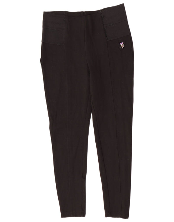 U.S. Polo Assn. Womens Leggings UK 14 Large Black Viscose