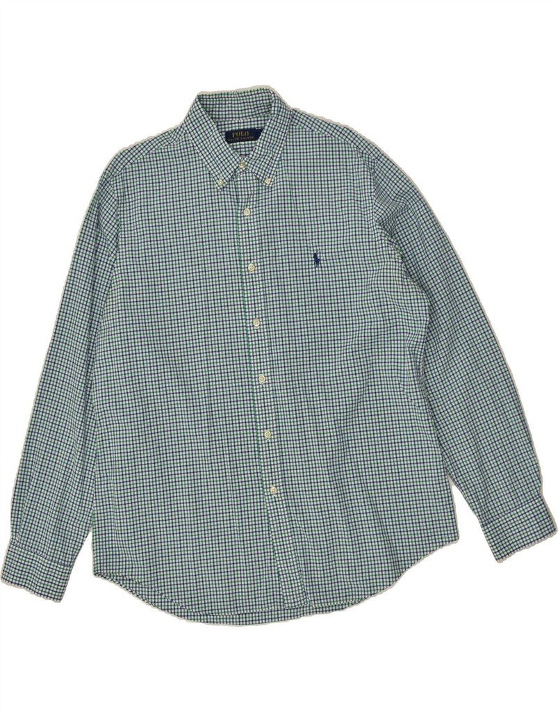 POLO RALPH LAUREN Mens Shirt Large Green Check Cotton | Vintage Polo Ralph Lauren | Thrift | Second-Hand Polo Ralph Lauren | Used Clothing | Messina Hembry 