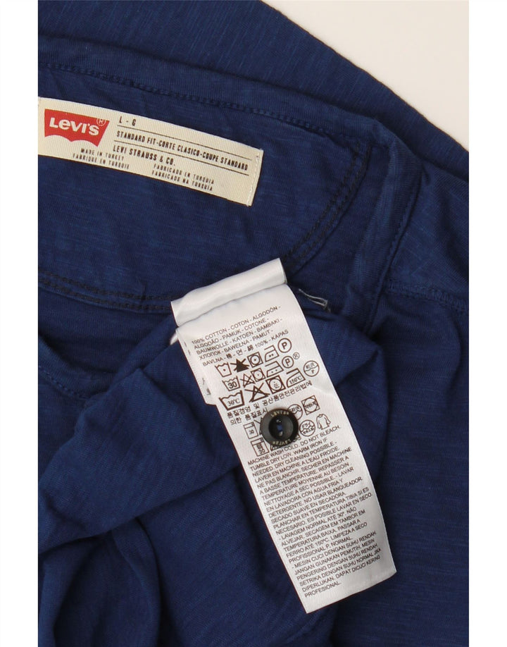 Levi's Mens Standard Fit Top Long Sleeve Large Blue Cotton