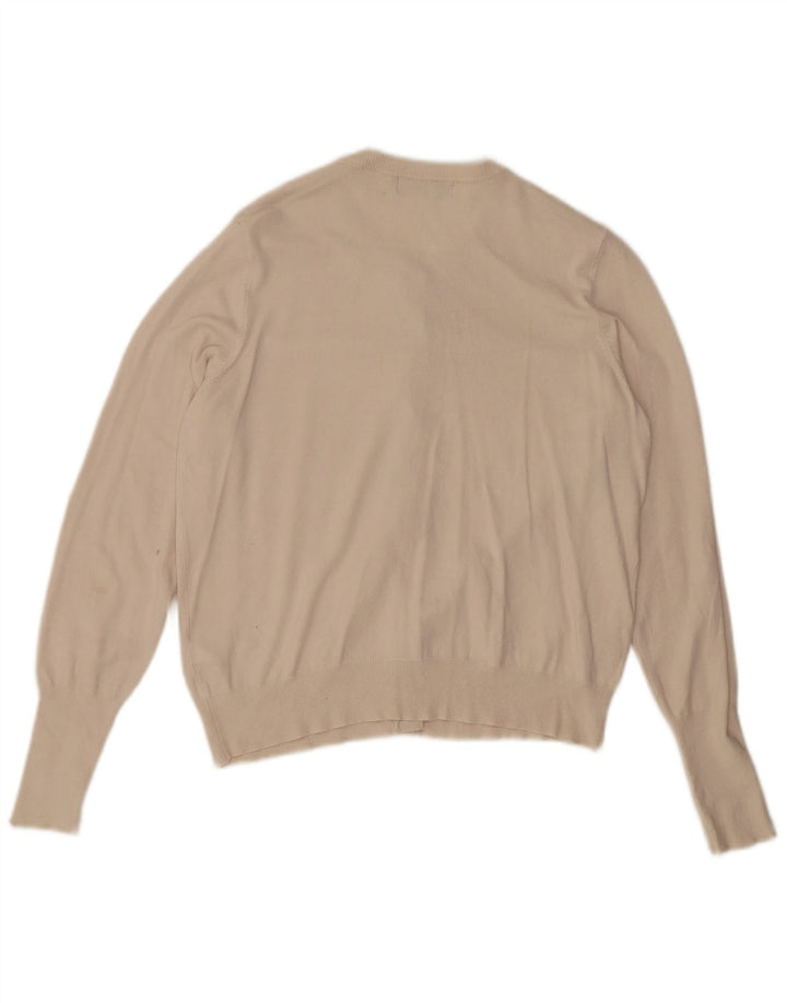 Marks & Spencer Womens Cardigan Sweater UK 14 Medium Off White Viscose