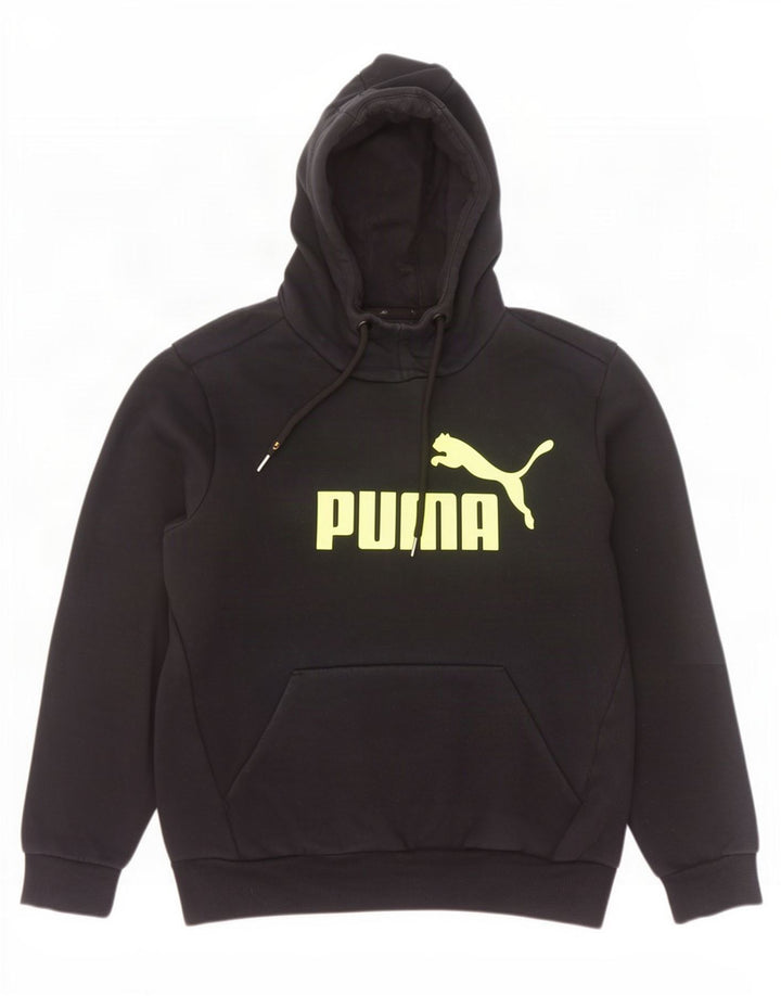 Puma Mens Graphic Hoodie Jumper Small Black Cotton