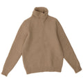 Massimo Dutti Womens Roll Neck Jumper Sweater UK 14 Large Beige Geometric