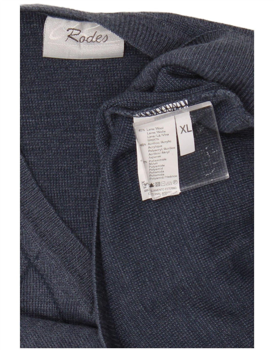 Rodes Mens Vest Tank Top XL Blue Argyle/Diamond Wool