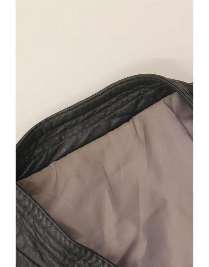 VINTAGE Mens Leather Jacket UK 40 Large Grey Leather