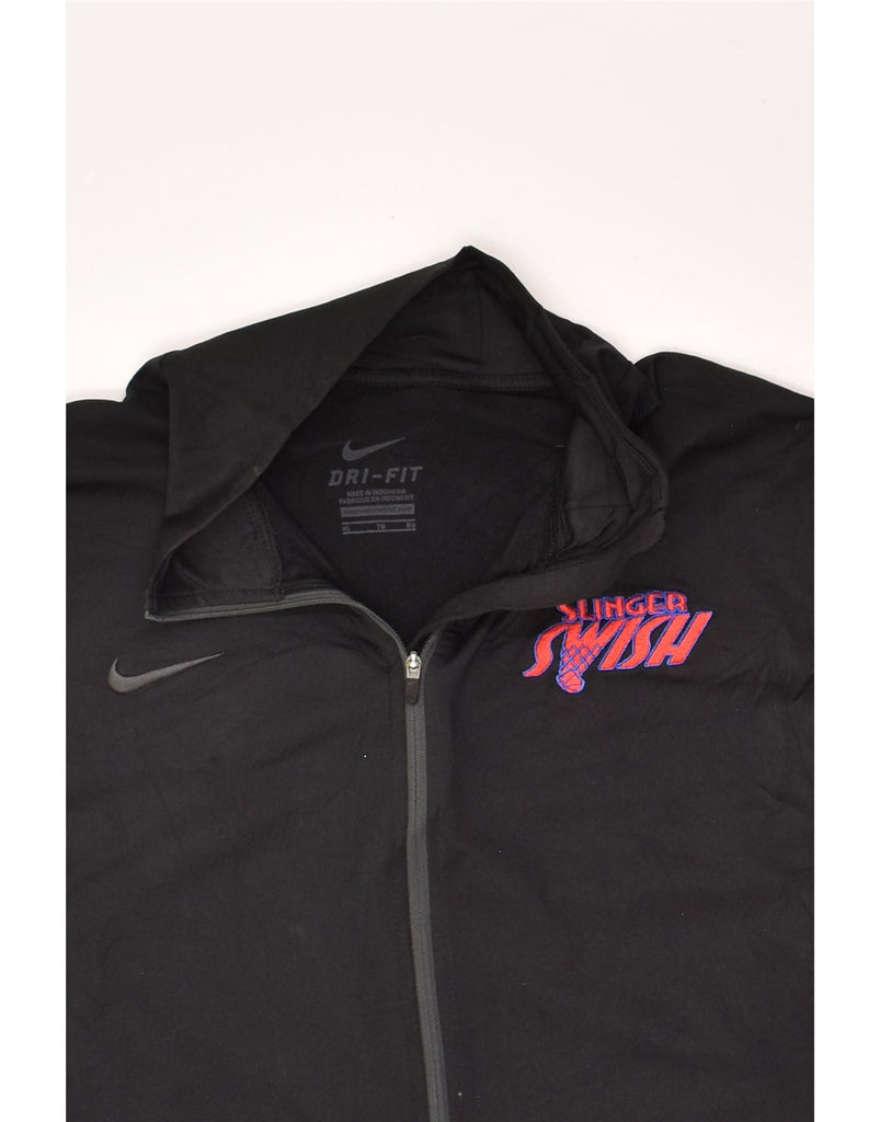 NIKE Mens Dri Fit Pullover Tracksuit Top XL Black Polyester | Vintage Nike | Thrift | Second-Hand Nike | Used Clothing | Messina Hembry 