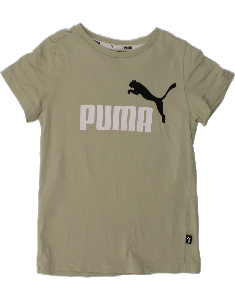 PUMA Boys Graphic T-Shirt Top 7-8 Years Beige Cotton | Vintage Puma | Thrift | Second-Hand Puma | Used Clothing | Messina Hembry 