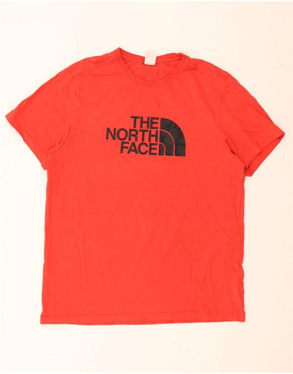 THE NORTH FACE Mens Graphic T-Shirt Top Large Red Cotton