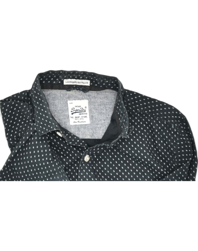 SUPERDRY Mens Vintage Shirt Medium Black Polka Dot Cotton | Vintage | Thrift | Second-Hand | Used Clothing | Messina Hembry 