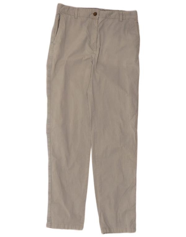 Marks & Spencer Womens High Waist Chino Trousers UK 10 Small W30 L30 Grey
