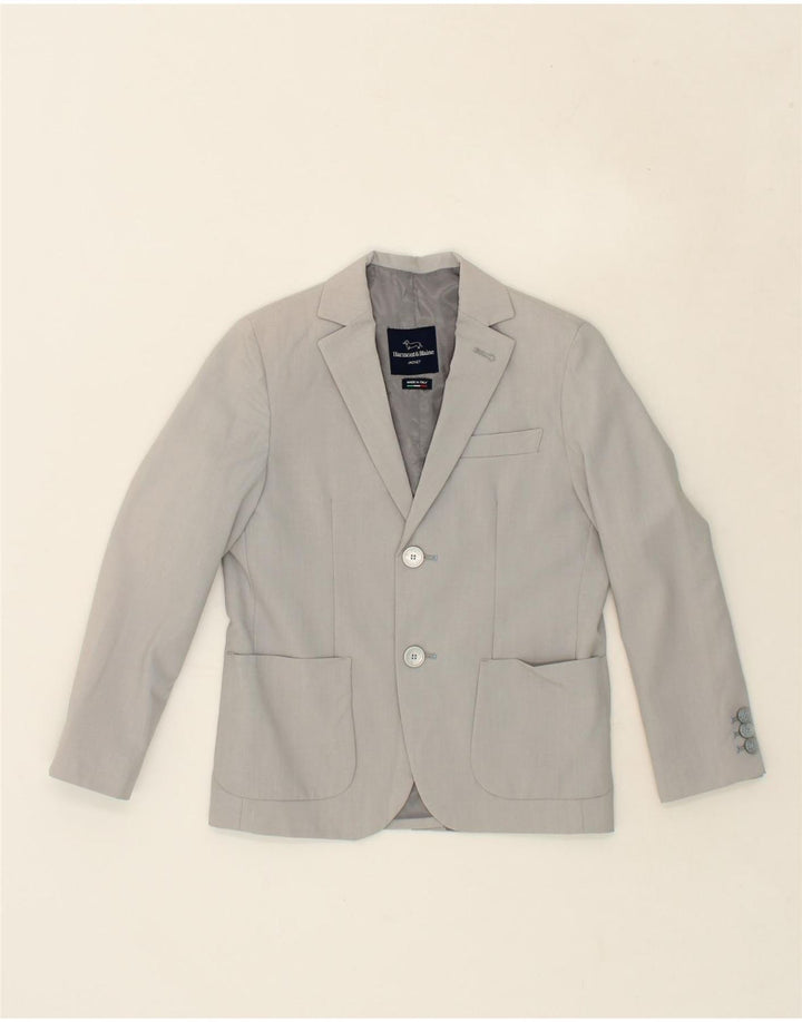 HARMONT & BLAINE Boys 2 Button Blazer Jacket 7-8 Years Grey Polyester Vintage Harmont & Blaine and Second-Hand Harmont & Blaine from Messina Hembry 